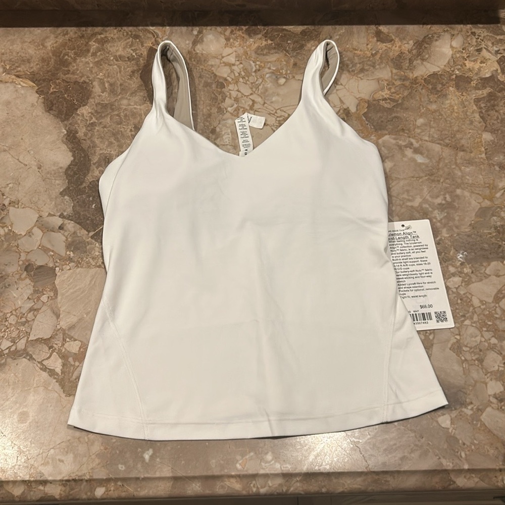 Lululemon White Fitted Sleeveless Camisole